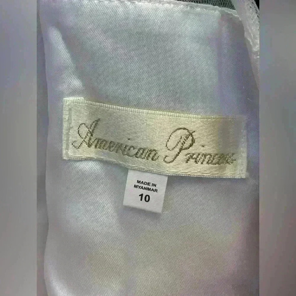 AMERICAN PRINCESS WHITE RUFFLED TIERED DRESS SIZE 10 (1) AND 8 (2) - Picture 7 of 7